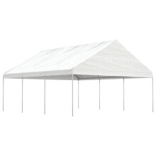 (6.69 x 5.88 x 3.75 m) vidaXL Gazebo Part Tent with Roof Pavilion Outdoor Marquee White Polyethylene