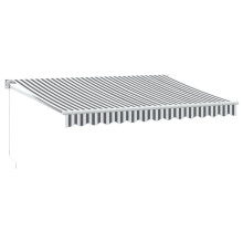 vidaXL Markise Einziehbar Anthrazit & Weiß 3,5x2,5 m Stoff & Aluminium