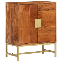 (Gold) vidaXL Sideboard Cabinet Cupboard Highboard Storage Cabinet Solid Wood Acacia