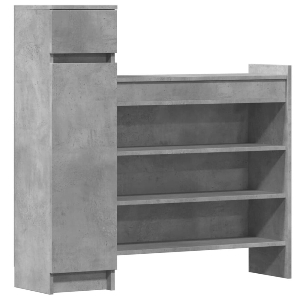 Vidaxl (Concrete Grey) Shoe Cabinet Shoe Storage Cupboard Shoe Rack Shelf Engineered Wood