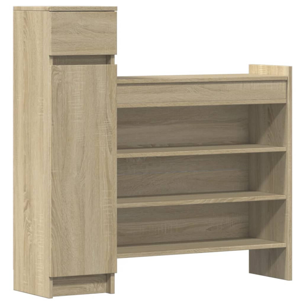 Vidaxl (Sonoma Oak) Shoe Cabinet Shoe Storage Cupboard Shoe Rack Shelf Engineered Wood