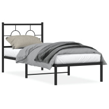 (black, 80 x 200 cm/ with headboard) vidaXL Metal Bed Frame with Headboard and Footboard Bedroom Bed Base Bedstead