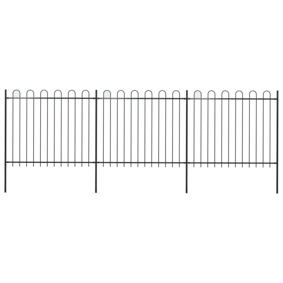 (5.1 m) vidaXL Garden Fence Hoop Top Steel Outdoor Panels Barrier Border Multi Sizes