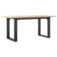(90 x 40 x 45 cm) vidaXL Dining Table Kitchen Table Dinner Table Solid Wood Pine and Cast Iron