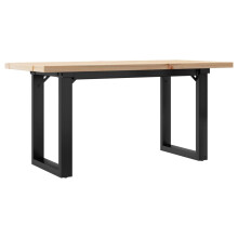 (100 x 50 x 45.5 cm) vidaXL Dining Table Kitchen Table Dinner Table Solid Wood Pine and Cast Iron