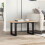 VidaXL (80 x 50 x 40 cm) vidaXL Dining Table Kitchen Table Dinner Table Solid Wood Pine and Cast Iron 3