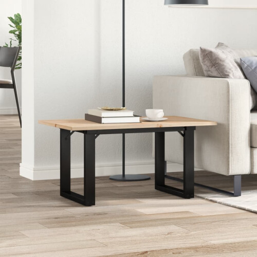 VidaXL (80 x 50 x 40 cm) vidaXL Dining Table Kitchen Table Dinner Table Solid Wood Pine and Cast Iron 2
