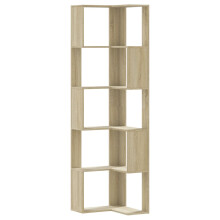 (sonoma oak) vidaXL Corner Bookcase 5-Tier Corner Bookshelf Corner Rack Engineered Wood