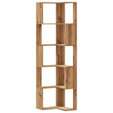 (oak) vidaXL Corner Bookcase 5-Tier Corner Bookshelf Corner Rack Engineered Wood