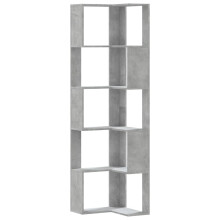 (concrete grey) vidaXL Corner Bookcase 5-Tier Corner Bookshelf Corner Rack Engineered Wood