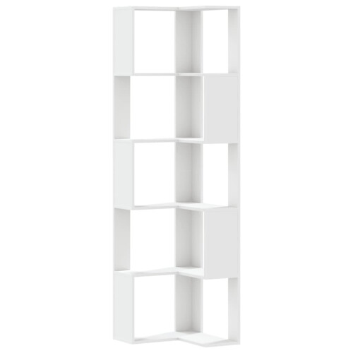 VidaXL (white) vidaXL Corner Bookcase 5-Tier Corner Bookshelf Corner Rack Engineered Wood