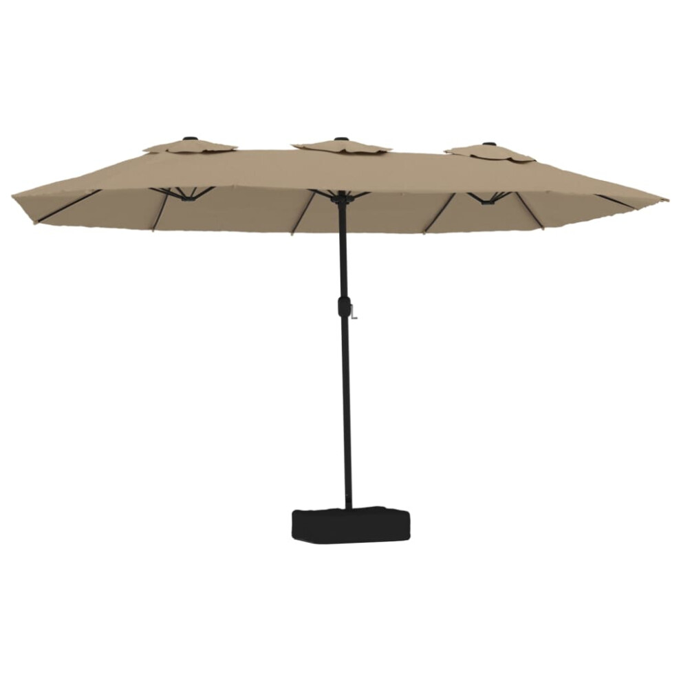 Vidaxl (Taupe) Double-Head Parasol Garden Umbrella Patio Sun Shade Outdoor Umbrella