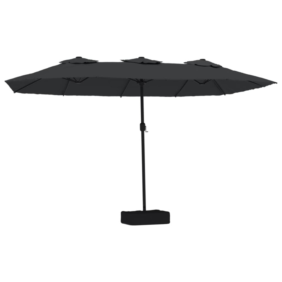 Vidaxl (Black) Double-Head Parasol Garden Umbrella Patio Sun Shade Outdoor Umbrella