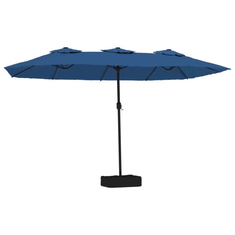 Vidaxl (Blue) Double-Head Parasol Garden Umbrella Patio Sun Shade Outdoor Umbrella