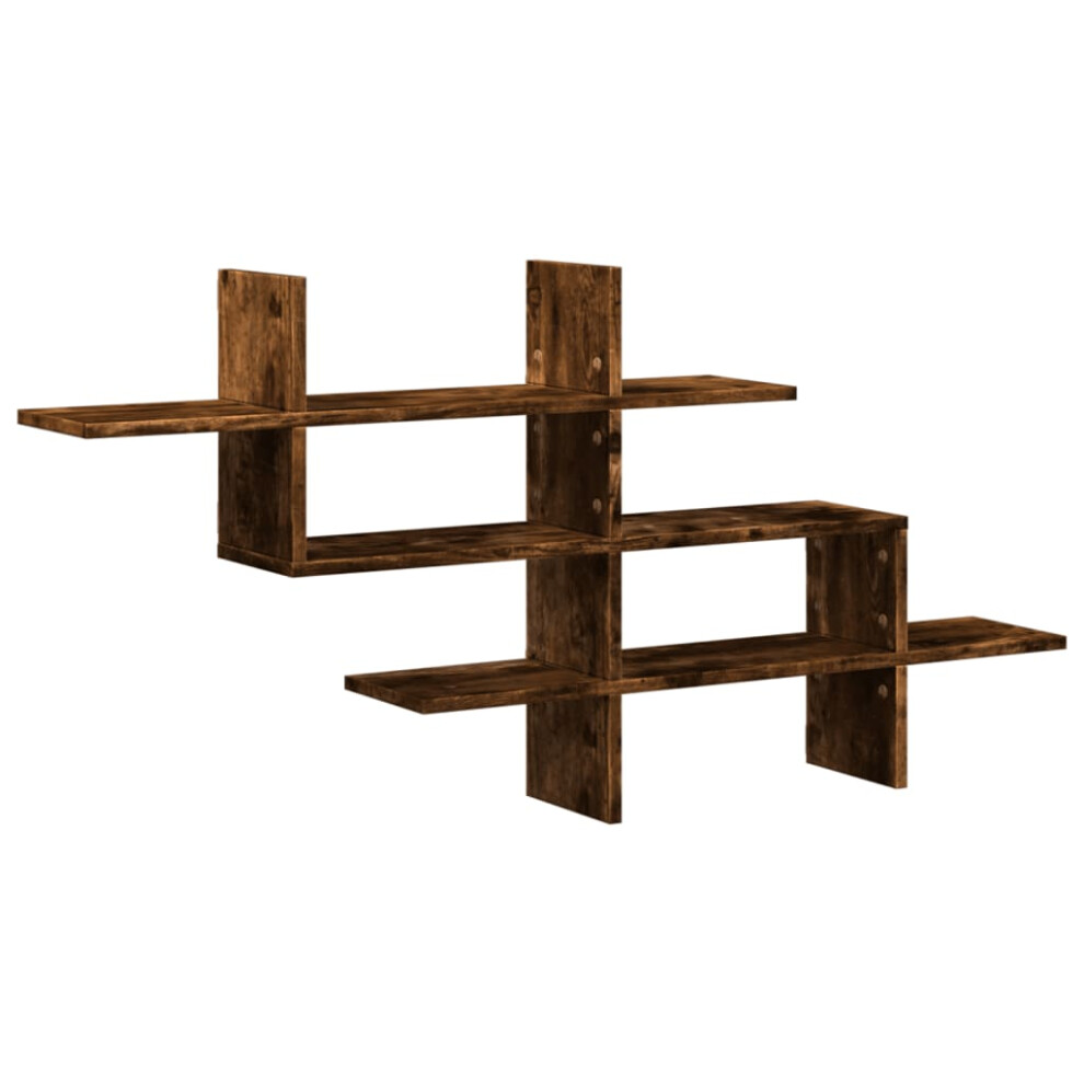 Vidaxl (Smoked Oak) Wall Shelf Floating Shelf Storage Shelf Smoked Oak Engineered Wood