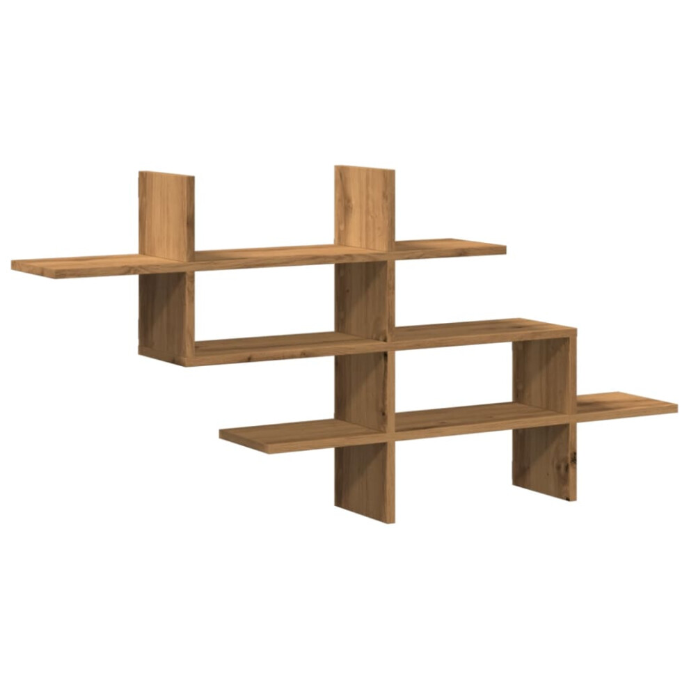Vidaxl (Oak) Wall Shelf Floating Shelf Storage Shelf Smoked Oak Engineered Wood