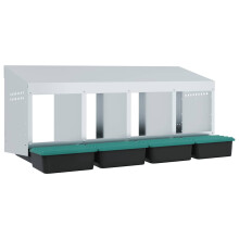 (106 x 50 x 46 cm) vidaXL Chicken Nesting Box 2 Compartments Wall-Mounted Galvanised Steel