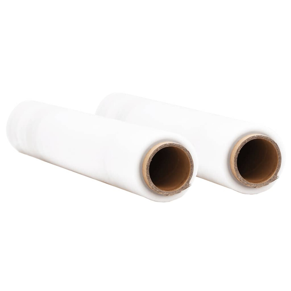 Vidaxl (Transparent, 50 Cm X 300 M/ 2 Pcs) Stretch Films Packaging Film Wrapping Film Stretch Wrap Roll 30 Μm