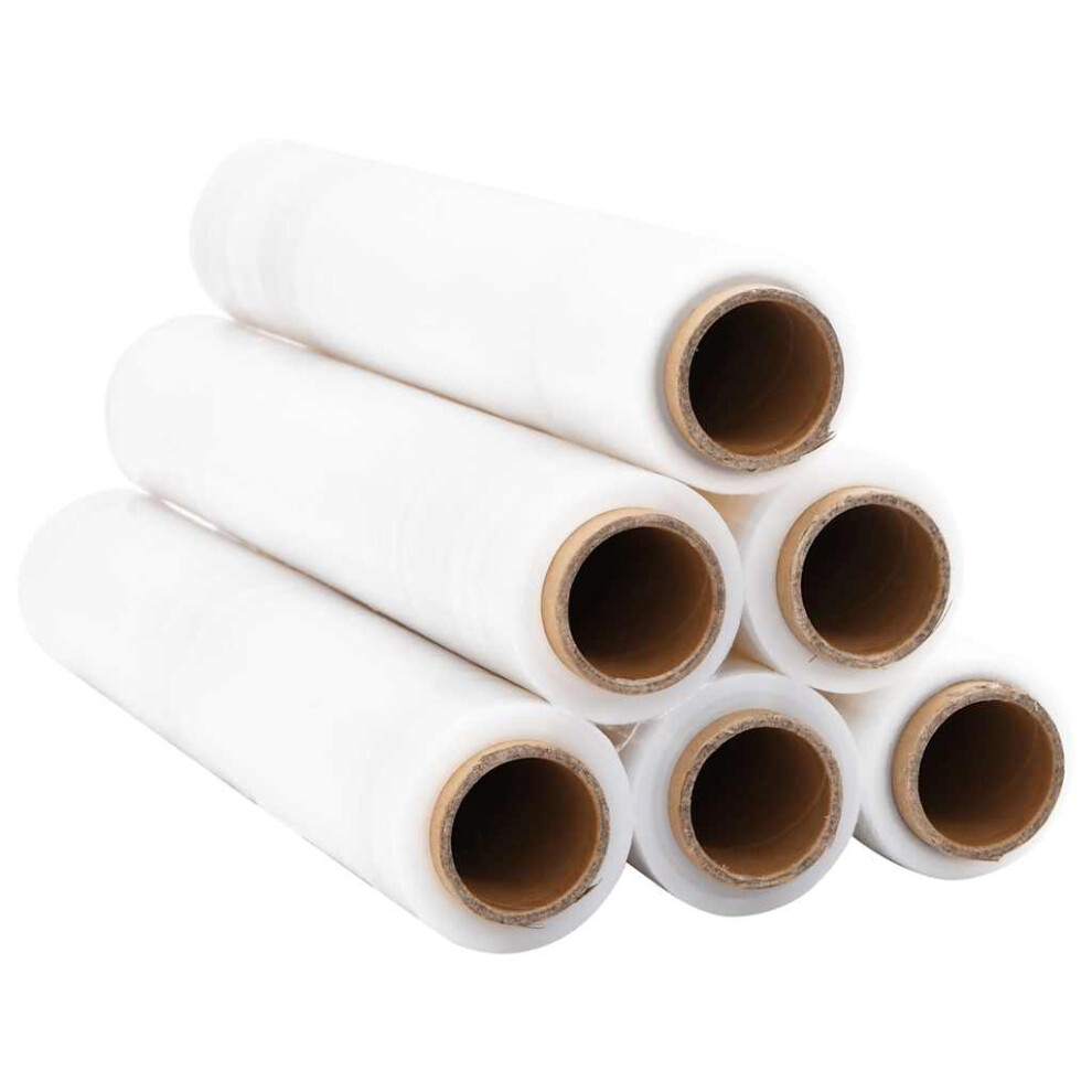 Vidaxl (Transparent, 50 Cm X 300 M/ 6 Pcs) Stretch Films Packaging Film Wrapping Film Stretch Wrap Roll 30 Μm