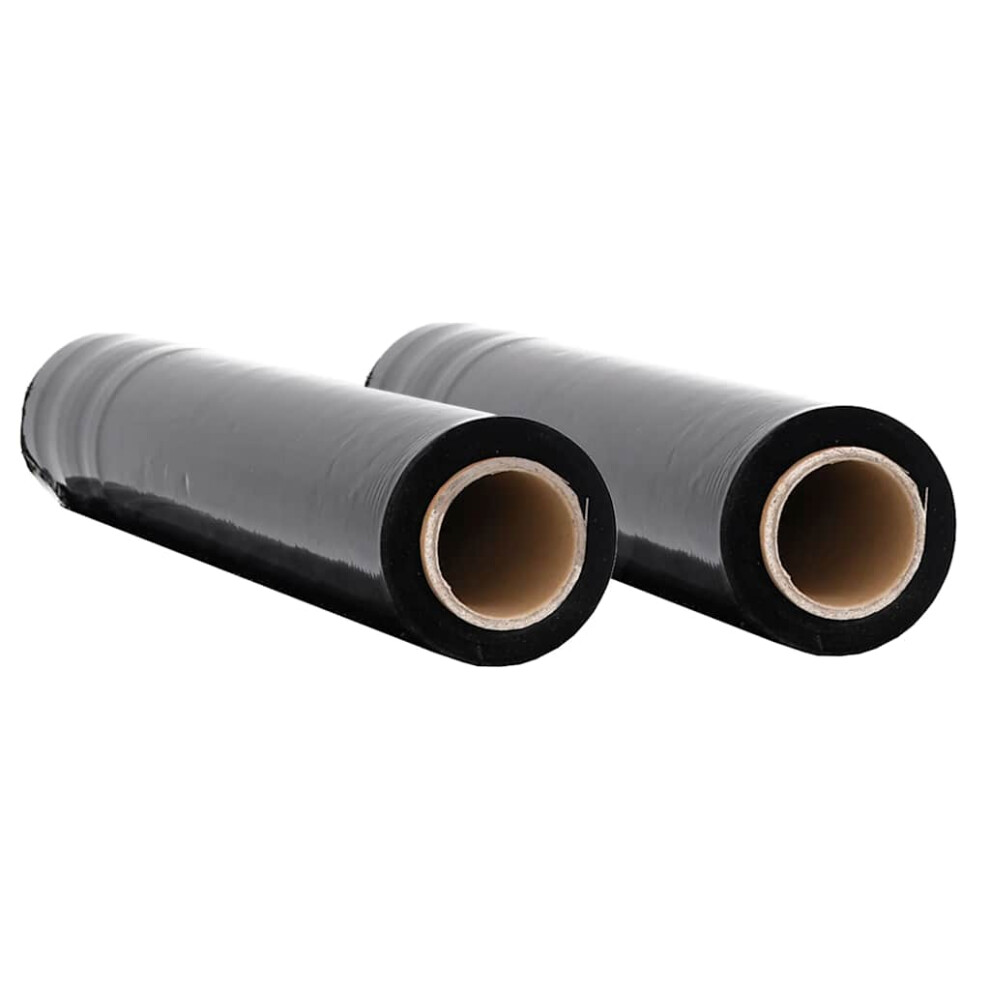 Vidaxl (, 50 Cm X 300 M/ 2 Pcs) Stretch Films Packaging Film Wrapping Film Stretch Wrap Roll 30 Μm Black