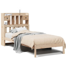 (90 x 190 cm) vidaXL Bookcase Bed without Mattress Bed Frame 200x200 cm Solid Wood Pine