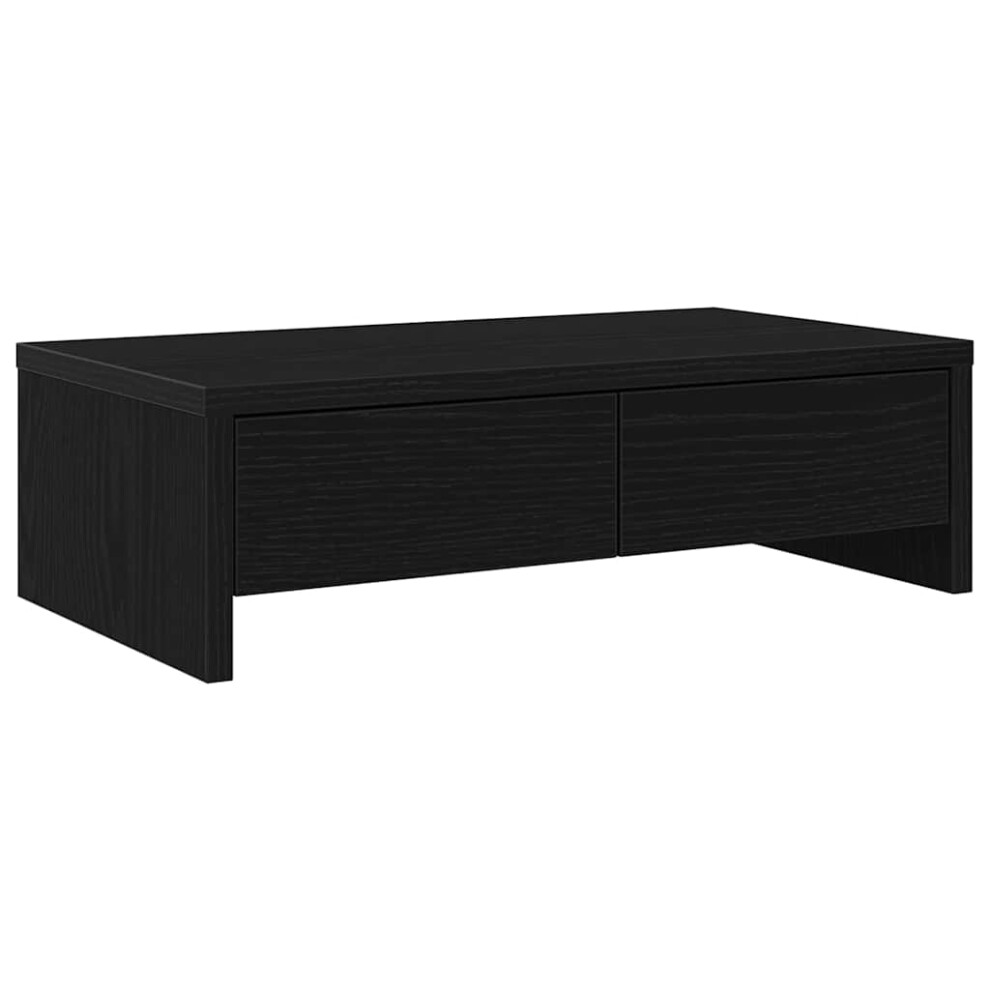 Vidaxl (50 X 27 X 15 Cm) Monitor Stand With Drawers Monitor Riser Display Stand Engineered Wood