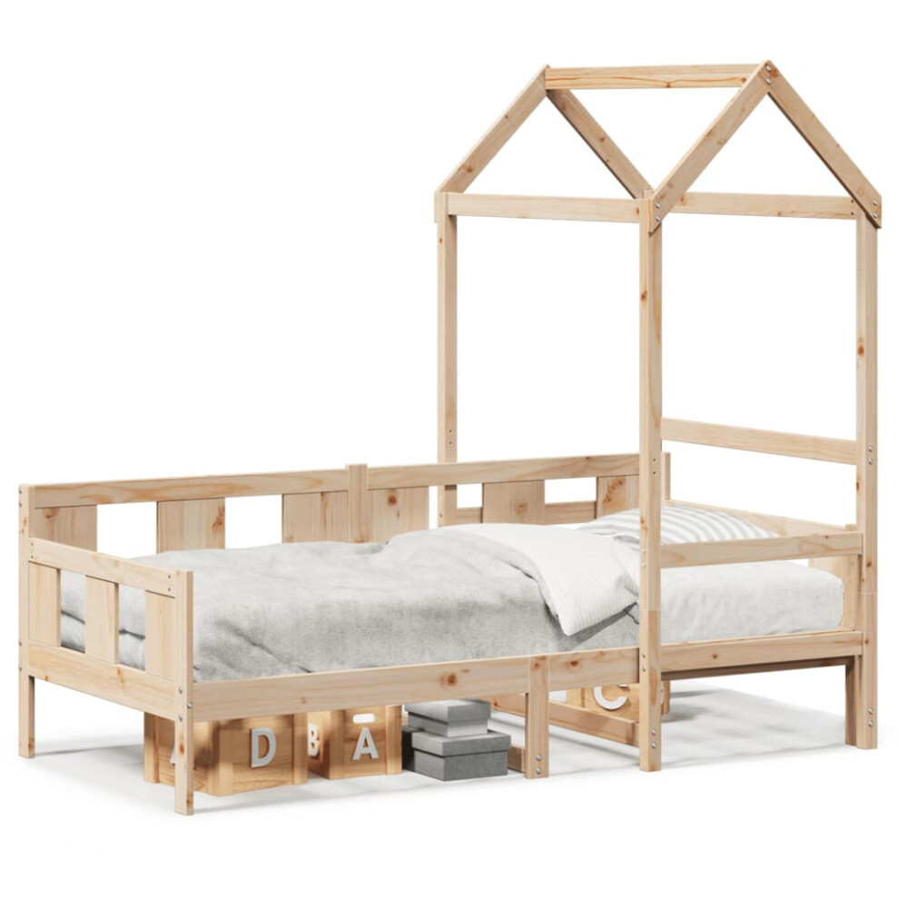 Vidaxl (90 X 190 Cm) Day Bed With Roof Sofa Bed Daybed Guest Bed 80X200 Cm Solid Wood Pine