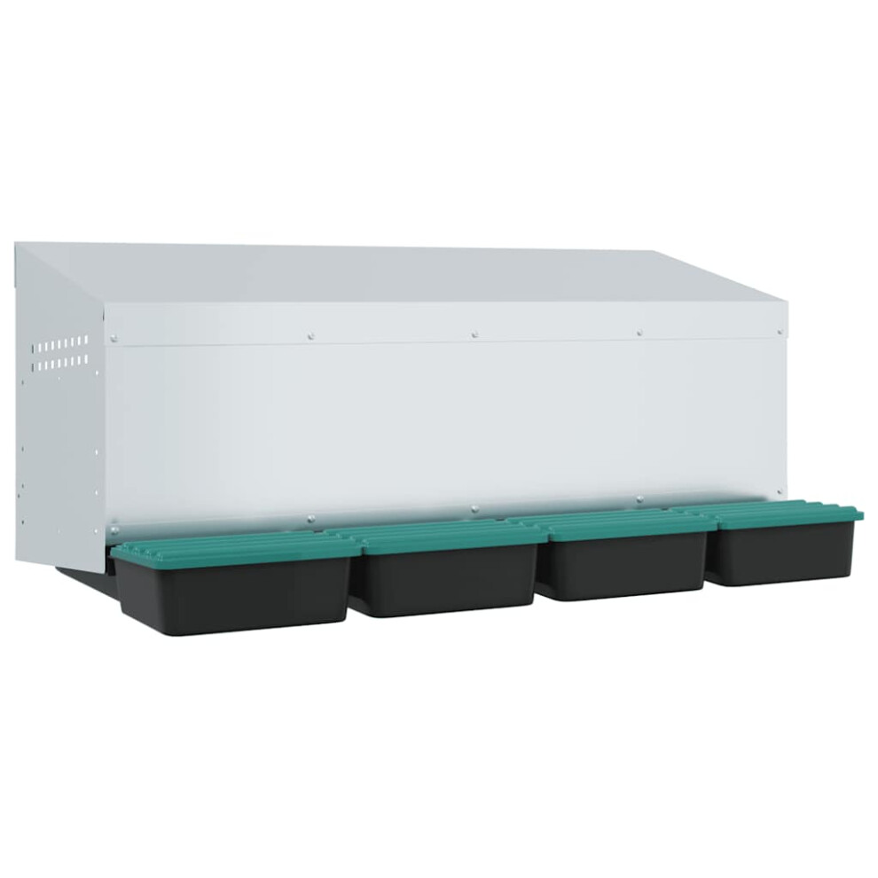 Vidaxl (106 X 50 X 46 Cm) Chicken Nesting Box 2 Compartments Wall-Mounted Galvanised Steel