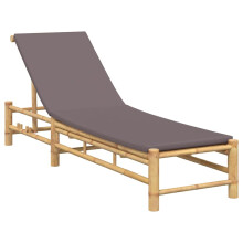 (dark grey) vidaXL Sun Lounger with Cushions 55x199x30 cm Bamboo sunbed sun bed lounge bed
