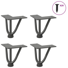 (anthracite, 10 cm) vidaXL Hairpin Table Legs Hairpin Legs Coffee Table leg 4 pcs Solid Steel