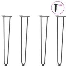 (anthracite, 72 cm) vidaXL Hairpin Table Legs Hairpin Legs Coffee Table leg 4 pcs Solid Steel