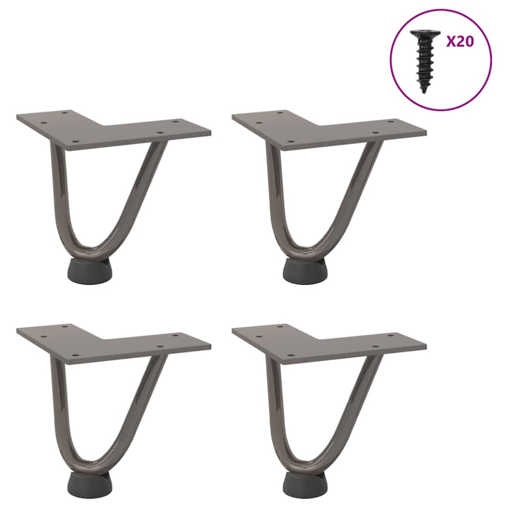 (natural, 10 cm) vidaXL Hairpin Table Legs Hairpin Legs Coffee Table leg 4 pcs Solid Steel-image-OPC-PGMJR6P-NEW