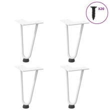 (white, 20 cm) vidaXL Hairpin Table Legs Hairpin Legs Coffee Table leg 4 pcs Solid Steel