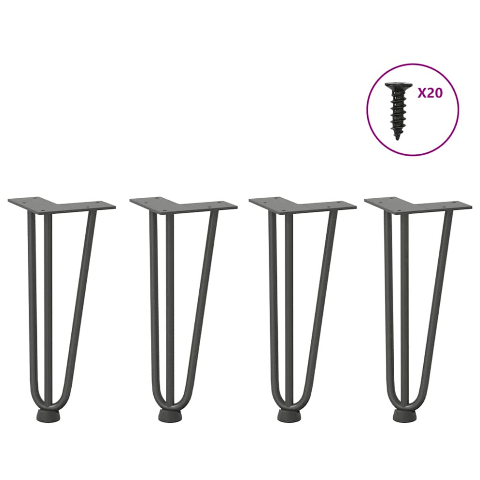 Vidaxl (Anthracite, Cm) Hairpin Table Legs Hairpin Legs Coffee Table Leg 4 Pcs Solid Steel Brown Size 30