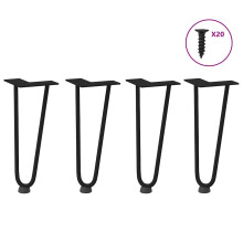 (black, 30 cm) vidaXL Hairpin Table Legs Hairpin Legs Coffee Table leg 4 pcs Solid Steel