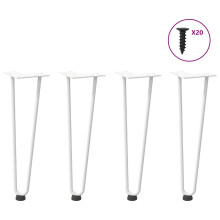 (white, 42 cm) vidaXL Hairpin Table Legs Hairpin Legs Coffee Table leg 4 pcs Solid Steel