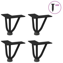 (black, 10 cm) vidaXL Hairpin Table Legs Hairpin Legs Coffee Table leg 4 pcs Solid Steel