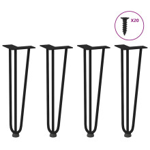 (black, 42 cm) vidaXL Hairpin Table Legs Hairpin Legs Coffee Table leg 4 pcs Solid Steel