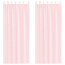 (light pink, 140 x 260 cm) vidaXL Voile Curtains with Tab Top 2 pcs Brown net curtain sheer curtain