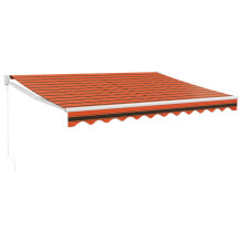 vidaXL Markise Einziehbar Orange und Braun 3,5x2,5 m Stoff & Aluminium