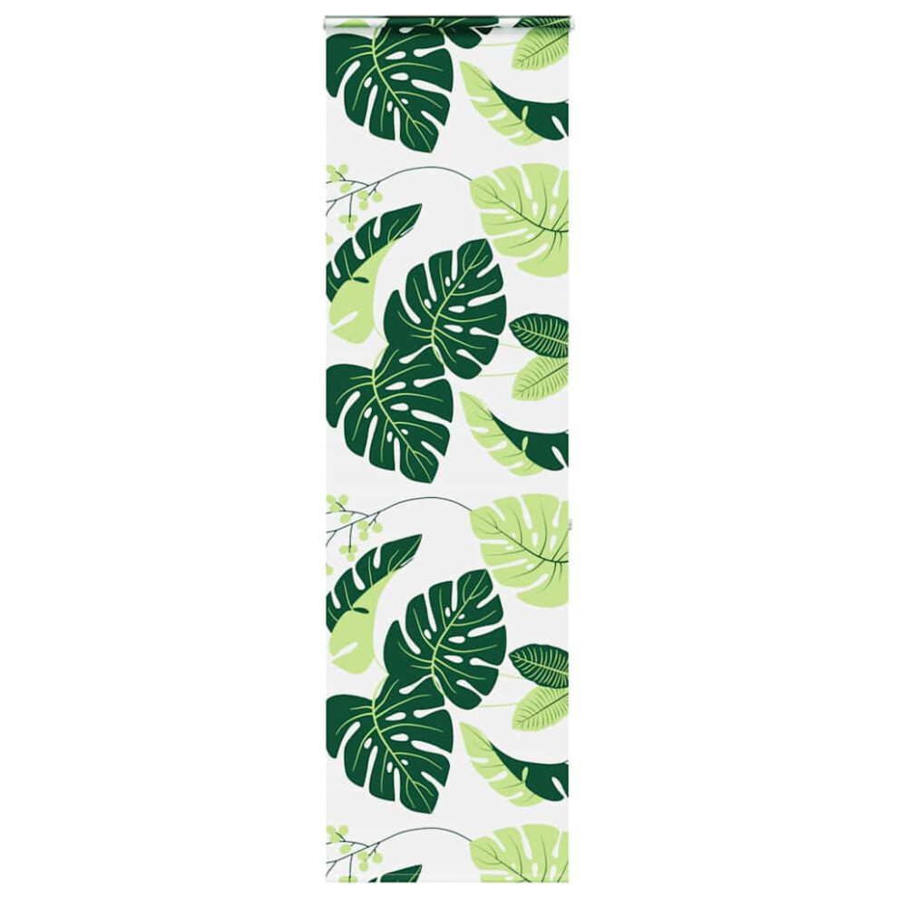 Vidaxl (Green Leaves, 60 X 240 Cm) Shower Roller Blind 70X240 Cm Fabric Width 66 Cm Shower Blind