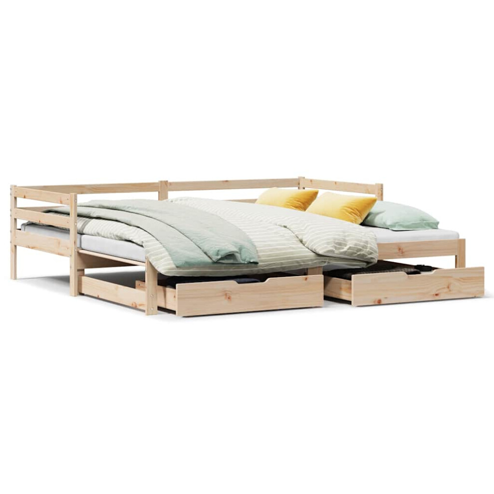 vidaXL Daybed with Trundle and Drawers Sofa Bed 80x200 cm Solid Wood Pine-image-OPC-PGMJRG8-NEW