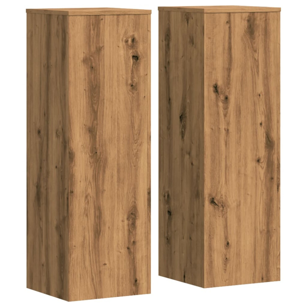 Vidaxl Plant Stands Plant Pot Flower Stand 2 Pcs Artisian Oak Engineered Wood