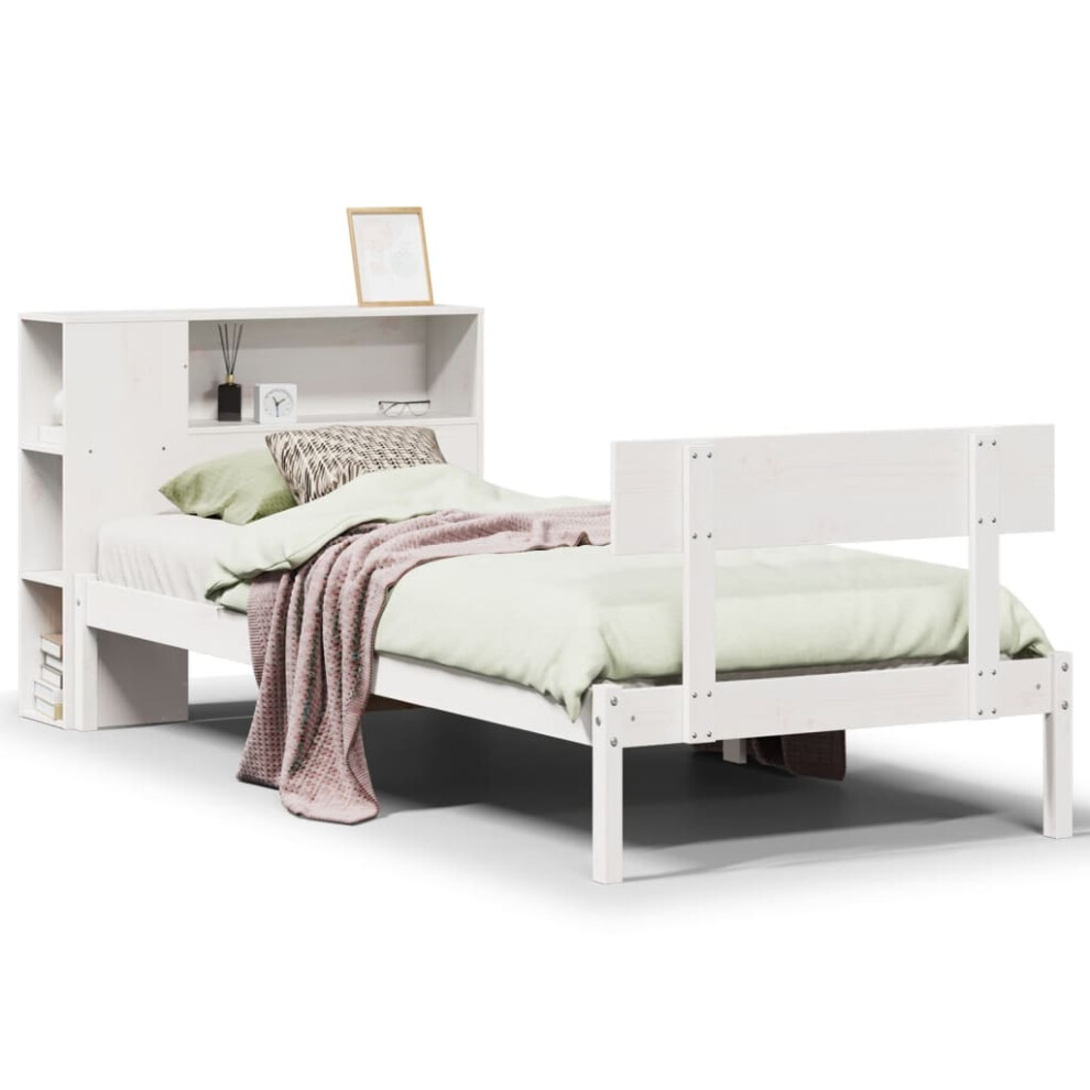 Vidaxl Bookcase Bed Without Mattress Bed 100X200 Cm Solid Wood Pine White