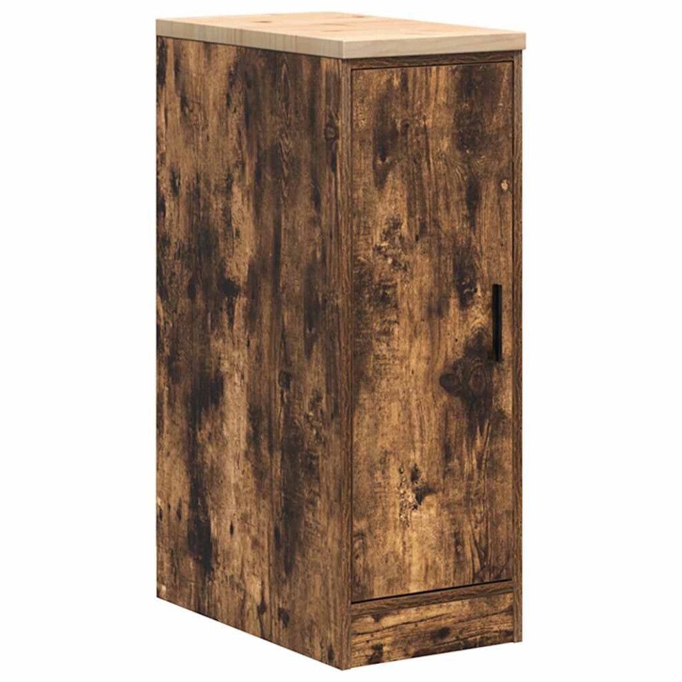 Vidaxl (Smoked Oak, 30 X 51 X 85 Cm) Garage Storage Cabinet Smoked Oak 30X51x85 Cm Solid Wood Pine Cabinet