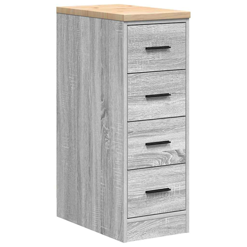 Vidaxl ( Sonoma, 30 X 51 X 85 Cm) Garage Storage Cabinet Smoked Oak 30X51x85 Cm Solid Wood Pine Cabinet Grey