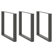 (anthracite, 80 x (72-73) cm/ 3 pcs) vidaXL Coffee Table Legs Desk Legs Furniture Legs Bar Stand DIY U-Shaped Steel