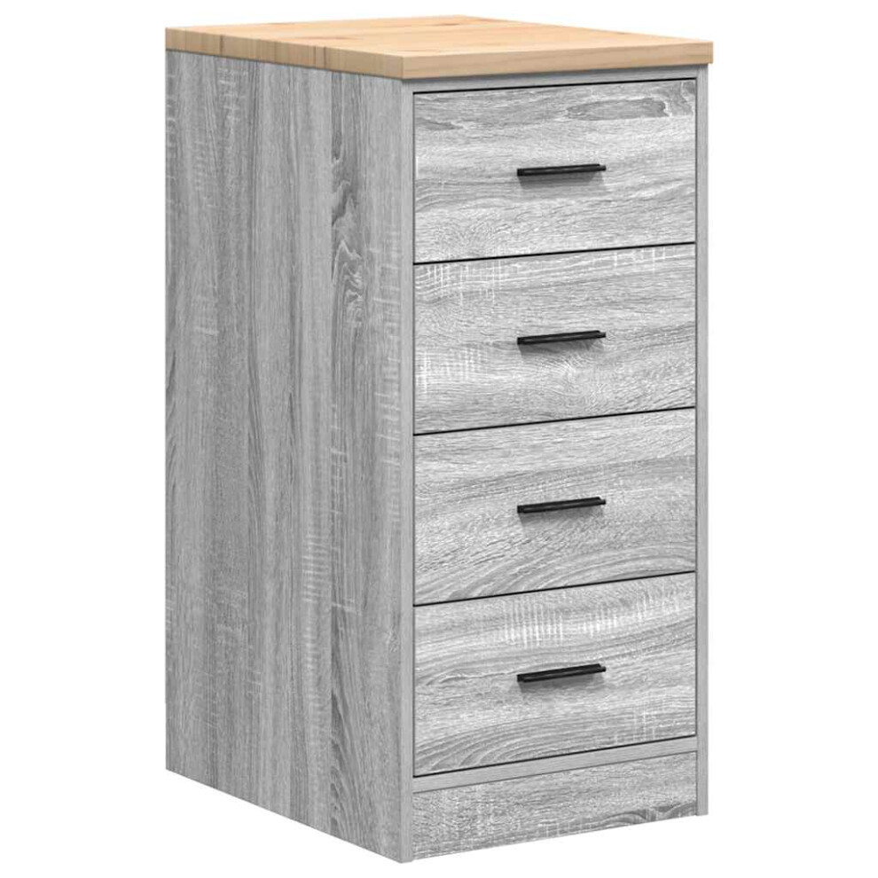 Vidaxl ( Sonoma, 40 X 51 X 85 Cm) Garage Storage Cabinet Smoked Oak 30X51x85 Cm Solid Wood Pine Cabinet Grey