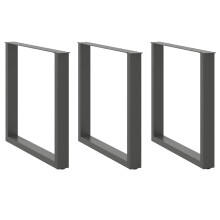 (anthracite, 90 x (72-73) cm/ 3 pcs) vidaXL Coffee Table Legs Desk Legs Furniture Legs Bar Stand DIY U-Shaped Steel