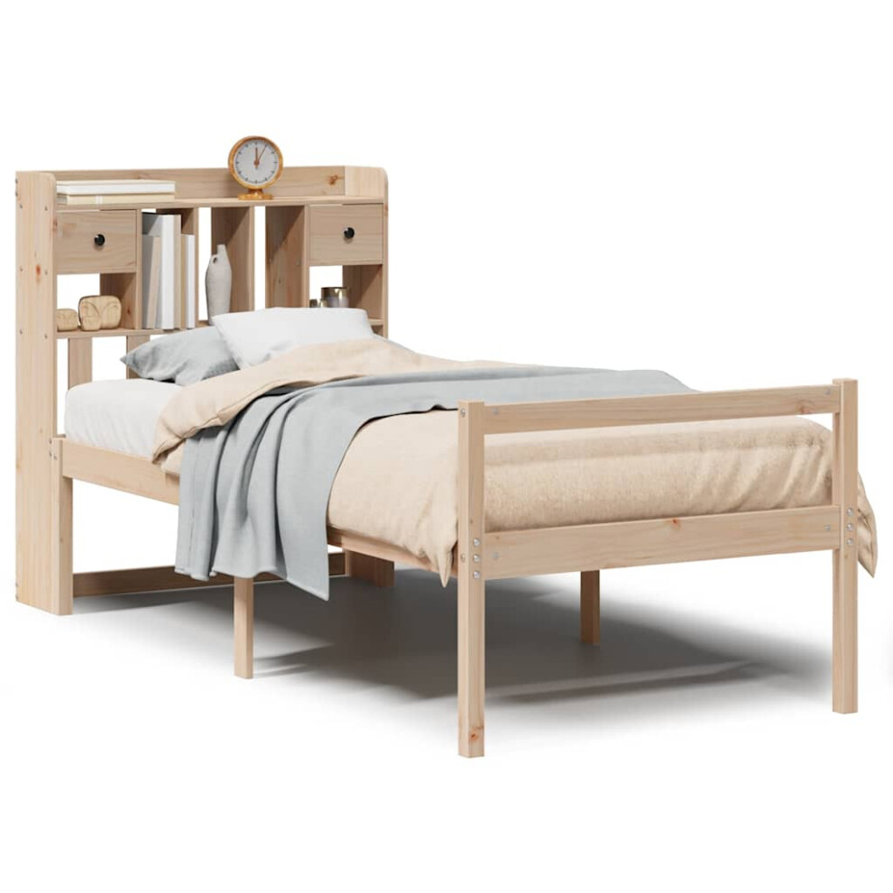 Vidaxl Bookcase Bed Without Mattress Home Bed Base 90X200 Cm Solid Wood Pine